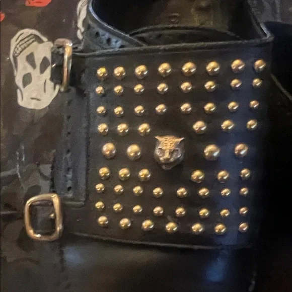 SUNDAY SPECIAL Gucci Queercore Black and Gold Studded Brogues - Picture 4 of 7